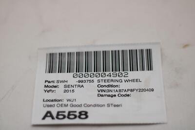 2013-2015 NISSAN SENTRA Steering Wheel with Leather OEM 484303SA4A - Image 8