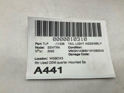 2020-2024 NISSAN SENTRA Tail Light Assembly Right Passenger Body Mounted OEM - Image 8