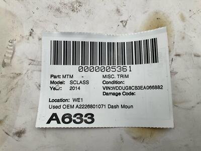 2014-2017 MERCEDES S-CLASS Dash Mounted Wood Trim With Parking Switch OEM - Image 4