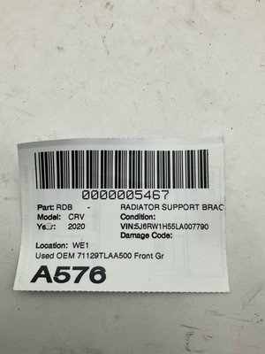 2020-2022 HONDA CRV Front Grille Upper Support Bracket OEM 71129TLAA500 - Image 5