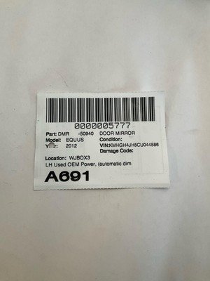 2011-2013 HYUNDAI EQUUS Door Mirror Left Driver Side OEM Power and Auto Dimming - Image 6