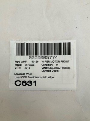 2014-2019 MITSUBISHI MIRAGE Wiper Motor Front Windsheild with Arm Assembly OEM - Image 5
