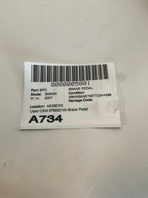 2006-2007 BMW 530i Brake Pedal OEM 676922103 Original BMW Part - Image 6