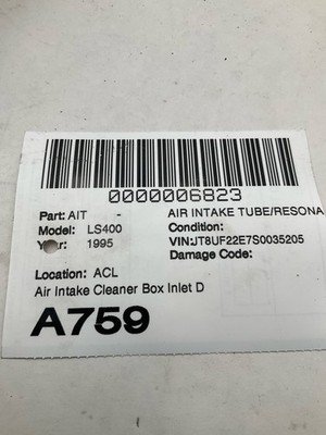 1995-1997 LEXUS LS400 Air Intake Cleaner Box Inlet Duct Trim OEM 1789350040 - Image 12
