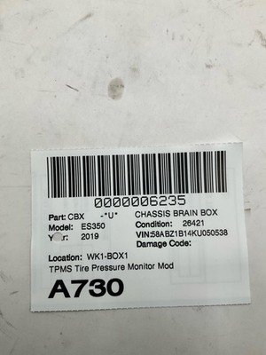 2019-2021 LEXUS ES350 TPMS Tire Pressure Monitor Module 26k Miles OEM 897b006190 - Image 4