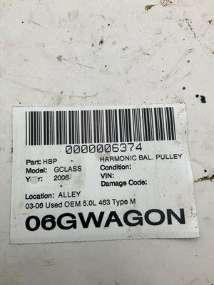 2006 MERCEDES G-CLASS 5.0L Harmonic Balancer Crank ShaftPulley OEM 463 Type M113 - Image 4