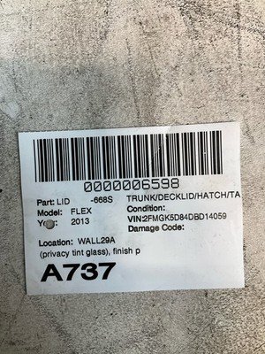 2009-2019 FORD FLEX Trunk LID Hatch OEM BA8Z7440010C w/ Rear View Camera - Image 24