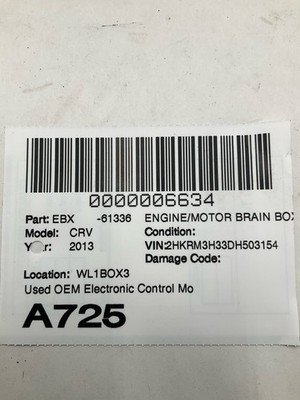 2012-2014 Honda CRV Electronic Control Module AT OEM 3782012SA305 - Image 6