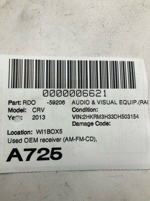 2012-2014 Honda CRV Radio Receiver Assembly OEM 39100T0AA812A - Image 8