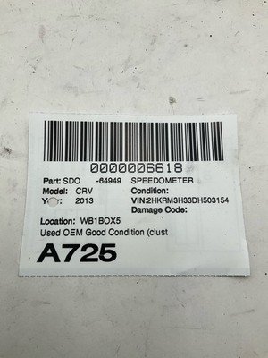 2012-2013 Honda CRV Speedometer Cluster Assembly OEM 78100T0AA31 - Image 8