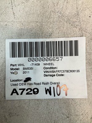 2011-2015 BMW 535i Wheel Rim 18x8 15 Spoke OEM 36116775407 - Image 9