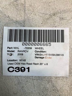 2006-2009 Range Rover Wheel Rim 20x8.5 5 Lug OEM RRC507230MUZ - Image 8