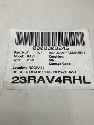 2023 TOYOTA RAV-4 Headlamp Assembly Right Passenger Side OEM 811500R360 - Image 14