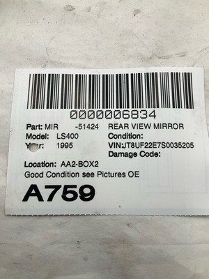 1995-2000 LEXUS LS400 Rear View Mirror OEM 8781050061B0 - Image 7