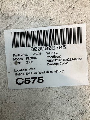 2000-2004 FORD F250 SD PICKUP Wheel Rim 16" X 7" 8 Lug 170mm Bolt Pattern OEM - Image 9