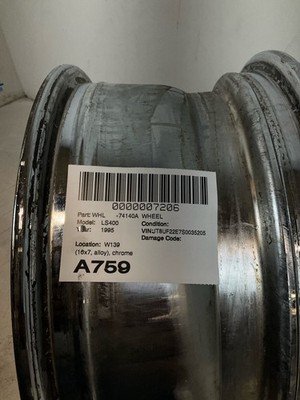 1995-1997 LEXUS LS400 Wheel Rim 16x7" Chrome Alloy 10 Slot 5 Lug OEM - Image 13