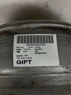 2016-2023 TOYOTA TACOMA Wheel 16x7" Steel 5 Spoke 6 Lug 5.5" Bolt Pattern - Image 13