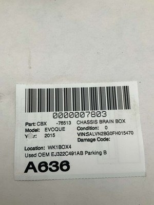 2014-2015 RANGE ROVER EVOQUE Parking Brake Control Module OEM EJ322C491AB - Image 6