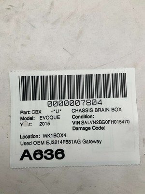 2015-2016 RANGE ROVER EVOQUE Gateway Control Module OEM EJ3214F681AG - Image 5