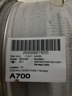 2008-2012 BMW 328i E90 SERIES Wheel Rim Alloy 17x8" 10 Spoke Original BMW Part - Image 12