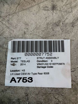 2012-2016 TESLA S Strut Assembly Air Type Rear Left Driver OEM 600635200C - Image 9