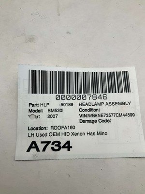 2005-2007 BMW 530i E60 Headlamp Assembly Left Driver Side HID Xenon OEM - Image 12