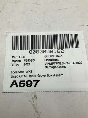 2017-2022 FORD F250 F350 SD PICKUP Glove Box Upper Storage Compartment OEM - Image 12