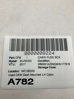 2017 NISSAN MURANO Cabin Fuse Box 3.5L Dash Mounted Original Factory Part OEM - Image 9