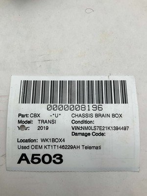 2019 FORD TRANSIT CONNECT Telematics Control Module OEM KT1T146229AH - Image 8