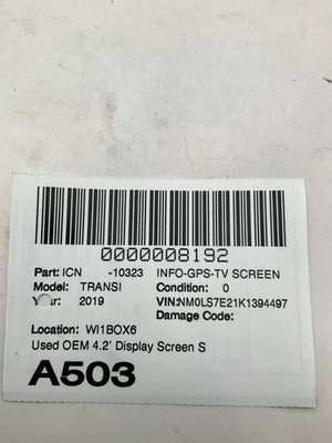 2019-2023 FORD TRANSIT CONNECT Display Screen 4.2' Original Ford Part OEM - Image 10