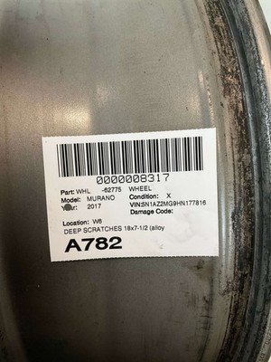 2017-2018 NISSAN MURANO Wheel Rim 18x7.5" Alloy 10 Spoke 5 Lug 4.5" Bolt Pattern - Image 13