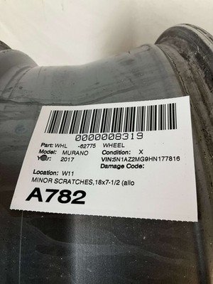 2017-2018 NISSAN MURANO Wheel Rim 18x17.5" Alloy 10 Spoke OEM 403009UC3B - Image 13