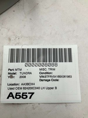 2007-2013 TOYOTA TUNDRA Upper B Pillar Trim Panel OEM 624200C040 Sold as Pair - Image 15