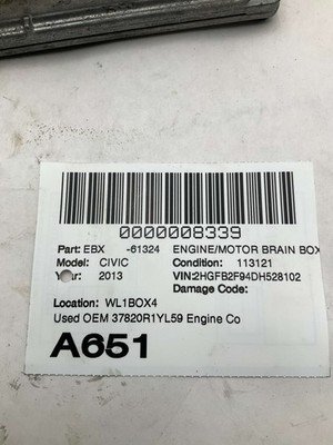 2012-2013 HONDA CIVIC Engine Motor Brain Box 1.8L 113k Miles OEM 37820R1YL59 - Image 8
