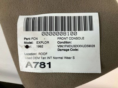 1991-2001 FORD EXPLORER Ranger Front Center Console Base with Armrest OEM - Image 8