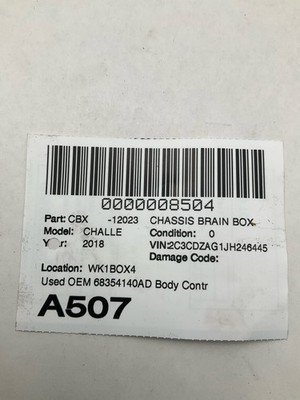 2017-2018 DODGE CHALLENGER 3.6L Body Control Module 102k Miles OEM 68354140AD - Image 9