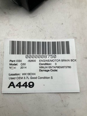 2014-2015 INFINITI Q50 Engine Motor Brain Box 3.7L 94k Miles OEM NEC003037 RWD - Image 7
