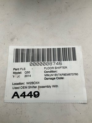 2014 INFINITI Q50 Floor Shifter without Boot and Knob Original Factory Part - Image 10