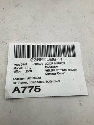 2002-2006 HONDA CRV Door Mirror Right Passenger 3 Wire with Power NON Heated OEM - Image 11