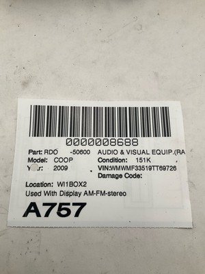 2007-2009 MINI COOPER Audio Radio CD Receiver Display and Controls OEM - Image 7