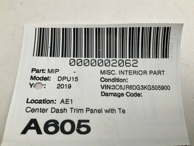 2015-2019 DODGE PICKUP 1500 Center Dash Trim Panel with Temp Sensor OEM - Image 4