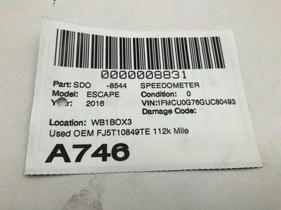 2015-2016 FORD ESCAPE Speedometer Cluster OEM FJ5T10849TE 100k Miles - Image 7