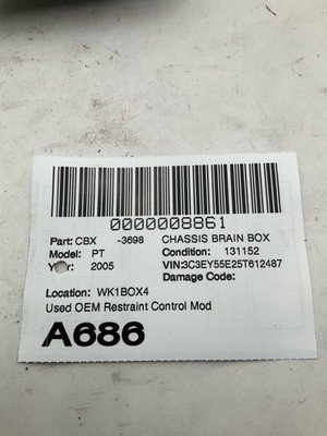 2005 CHRYSLER PT CRUISER SRS Restraint Control Module 131k Miles OEM 04671419AH - Image 7