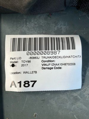 2017-2020 TOYOTA 86 Trunk Decklid Original Toyota Part OEM SU00307367 - Image 15