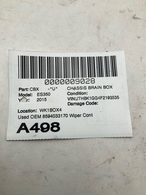 2015-2016 LEXUS ES350 Wiper Control Relay Module OEM 8594033170 with 60k Miles - Image 7