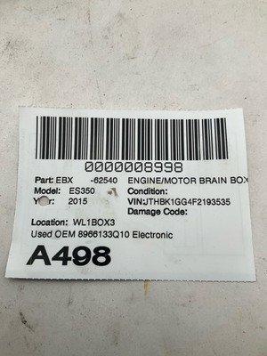 2015-2016 LEXUS ES350 Engine Motor Brain Box Control Module 3.5L OEM 8966133Q10 - Image 7