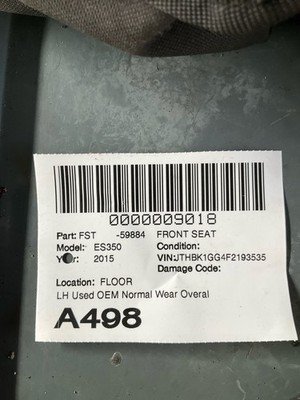 2013-2015 LEXUS ES350 Front Seat Left Driver Black Leather Electric Complete OEM - Image 18