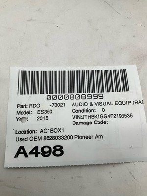 2015-2016 LEXUS ES350 Pioneer Amplifier OEM 8628033200 with 60k Miles - Image 7