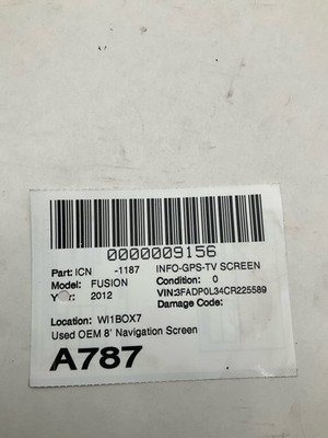 2011-2012 FORD FUSION Information Display Screen 8" with Navigation NOT Tested - Image 7