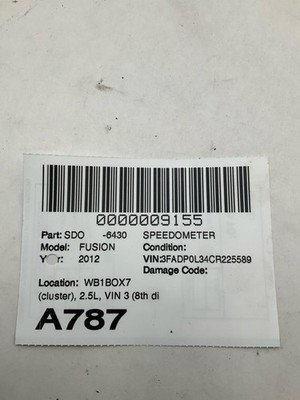 2011-2012 FORD FUSION Speedometer Cluster 2.5L Vin 3 8th Digit Hybrid OEM - Image 9